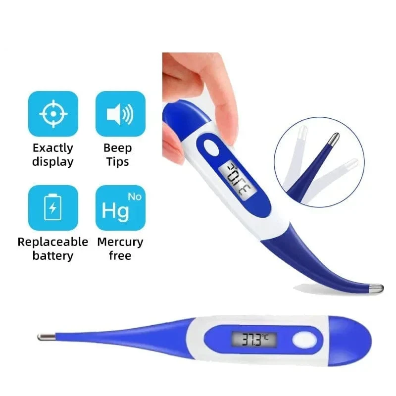 Haushaltsthermometer für Erwachsene und Kinder zur Messung der Fieberthermometer, elektronisches digitales Thermometer mit weichem Kopf, zur oralen Messung der Achseltemperatur