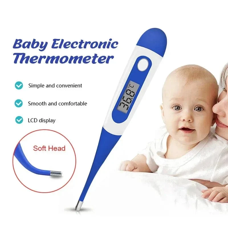 Haushaltsthermometer für Erwachsene und Kinder zur Messung der Fieberthermometer, elektronisches digitales Thermometer mit weichem Kopf, zur oralen Messung der Achseltemperatur