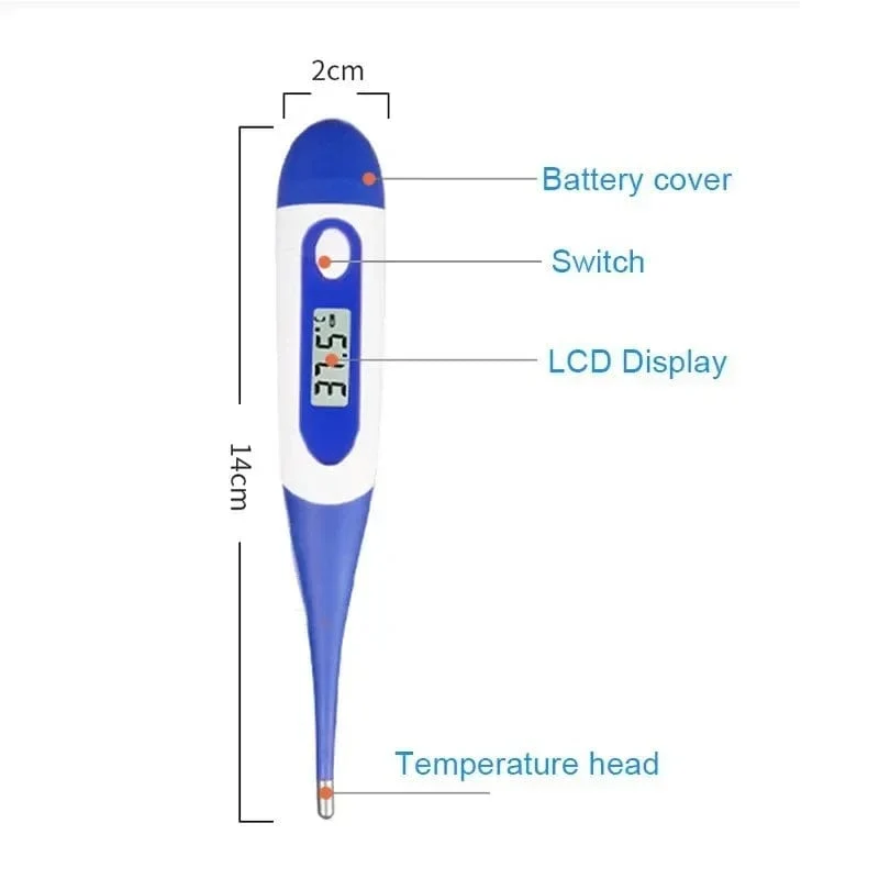Haushaltsthermometer für Erwachsene und Kinder zur Messung der Fieberthermometer, elektronisches digitales Thermometer mit weichem Kopf, zur oralen Messung der Achseltemperatur