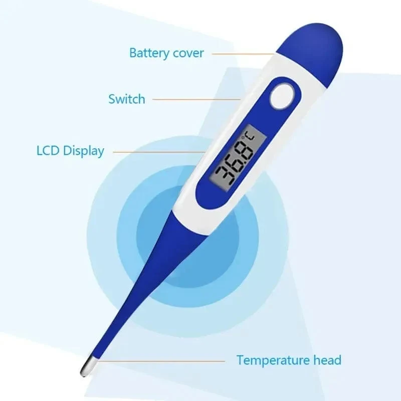 Haushaltsthermometer für Erwachsene und Kinder zur Messung der Fieberthermometer, elektronisches digitales Thermometer mit weichem Kopf, zur oralen Messung der Achseltemperatur