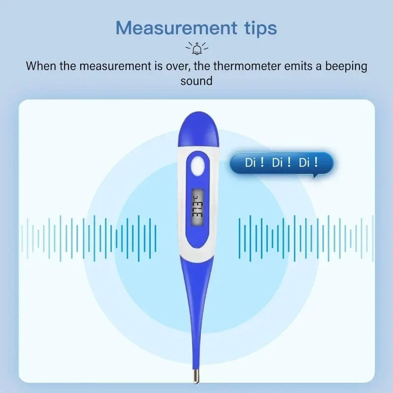 Haushaltsthermometer für Erwachsene und Kinder zur Messung der Fieberthermometer, elektronisches digitales Thermometer mit weichem Kopf, zur oralen Messung der Achseltemperatur