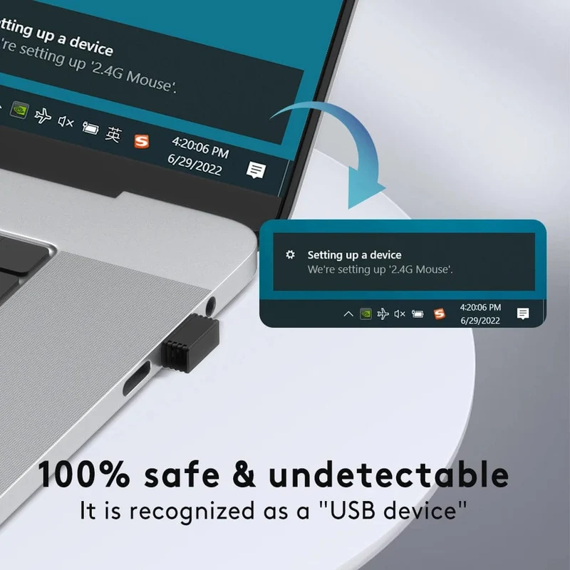 Kabelloser Maus-Jiggler-Mover, nicht erkennbar, automatischer USB-Port-Shaker-Wiggler für Laptops, hält den Computer wach, Mausbewegungen