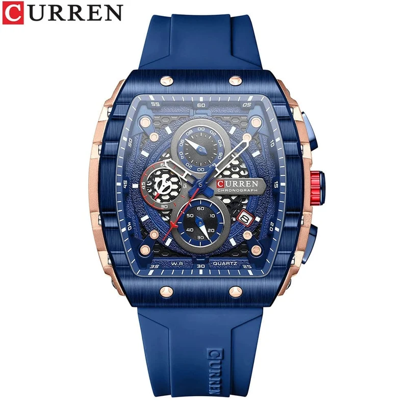 CURREN Top-Marke Herrenuhren Luxus Quadratische Quarzarmbanduhr Wasserdicht Leuchtende Chronographenuhr für Männer Datumsuhr