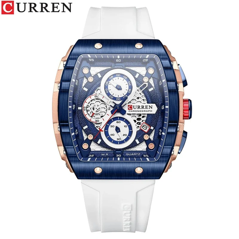 CURREN Top-Marke Herrenuhren Luxus Quadratische Quarzarmbanduhr Wasserdicht Leuchtende Chronographenuhr für Männer Datumsuhr