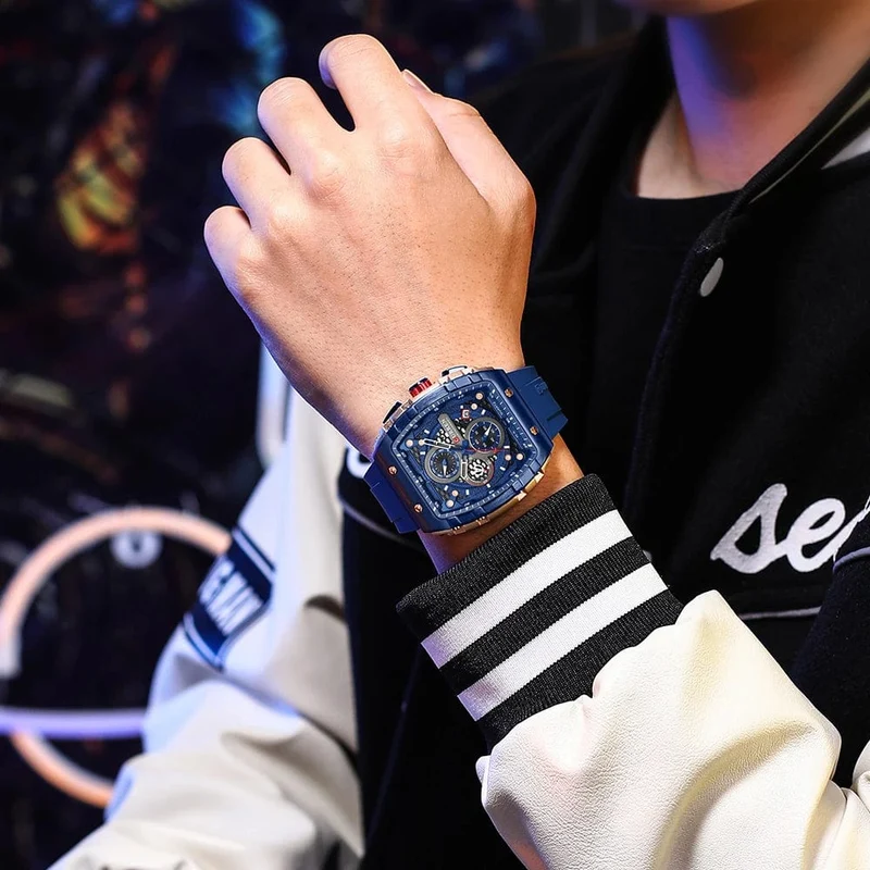 CURREN Top-Marke Herrenuhren Luxus Quadratische Quarzarmbanduhr Wasserdicht Leuchtende Chronographenuhr für Männer Datumsuhr