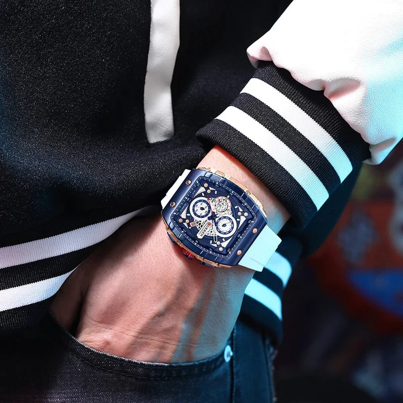 CURREN Top-Marke Herrenuhren Luxus Quadratische Quarzarmbanduhr Wasserdicht Leuchtende Chronographenuhr für Männer Datumsuhr