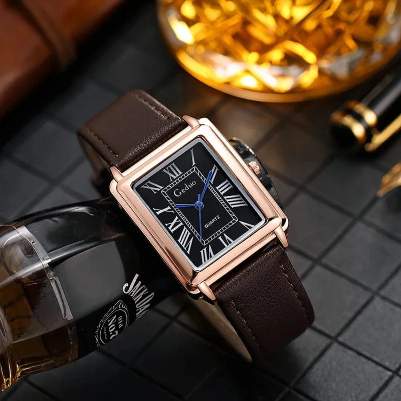 Mode Herren Quarz Armbanduhr Lederarmband Uhr