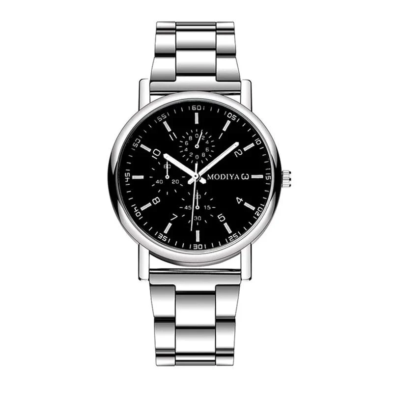 Herrenuhr Casual Silber Legierung Band Männlichen Quarz Uhren
