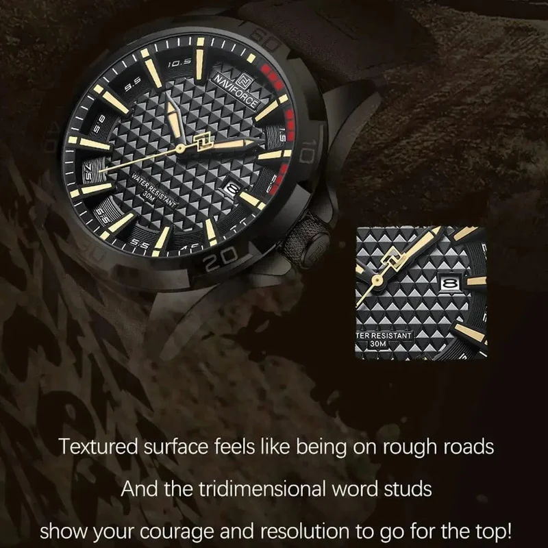 NAVIFORCE Männer Casual Sport Militär Quarz Kalender Armbanduhr für Mann Business Leder Wasserdichte Männliche Uhr Relogio Masculino