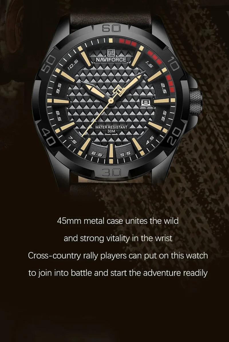 NAVIFORCE Männer Casual Sport Militär Quarz Kalender Armbanduhr für Mann Business Leder Wasserdichte Männliche Uhr Relogio Masculino