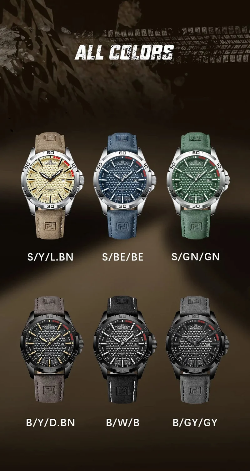 NAVIFORCE Männer Casual Sport Militär Quarz Kalender Armbanduhr für Mann Business Leder Wasserdichte Männliche Uhr Relogio Masculino