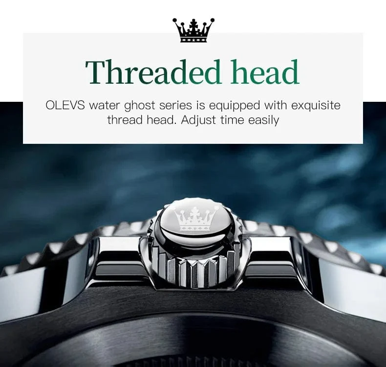 OLEVS Top Original Herren Quarzuhr Grün Wasserdichte Uhr für Männer Edelstahl Quarz Herren Luxusuhr Leuchtende Armbanduhr