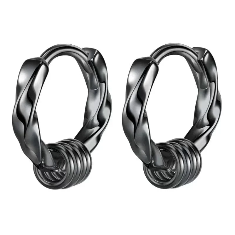 1 Paar Creolen aus Edelstahl für Männer und Frauen, kleiner Kreis, Metallkugel, antiallergische Ohrschnalle, Rock-Hip-Hop-Schmuck