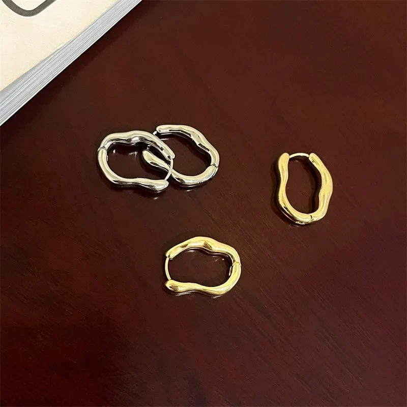 Adolph Trendy Metall Geometrie Hoop Ohrring Mode Neue Design Unregelmäßige Minimalistischen Ohrringe für Frauen Mode Schmuck Geschenk 2023