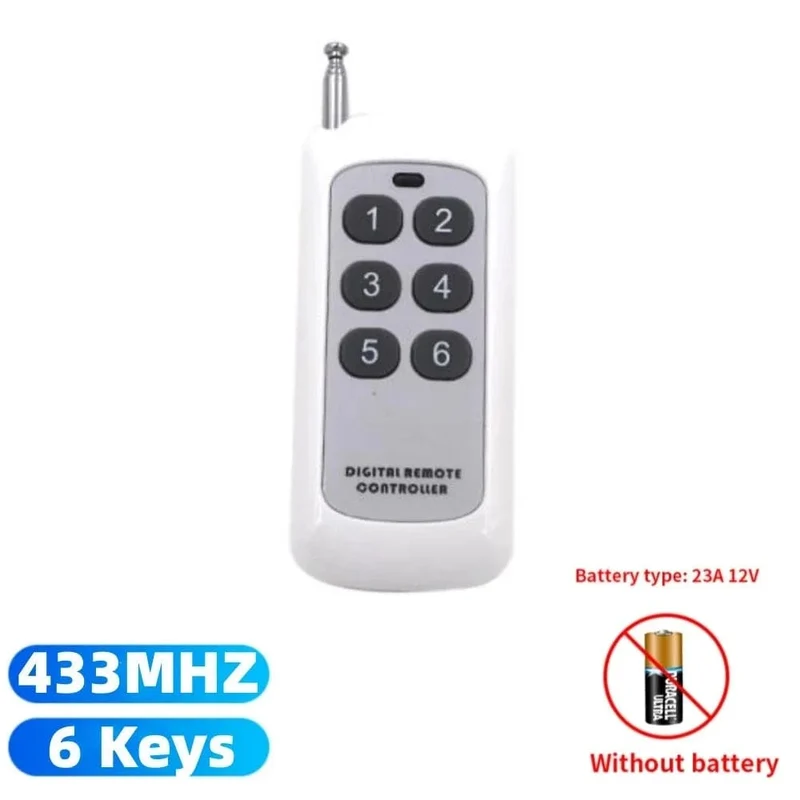 433 MHz RF 1 2 3 4 6 8 CH EV1527 Lerncode-Fernbedienung Drahtloser Senderschalter für Garagentor-Alarmschlüssel