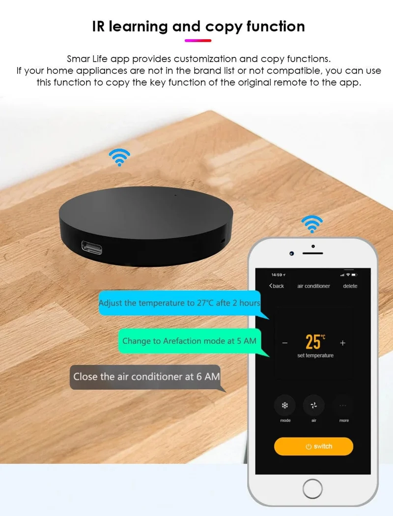 TUYA Smart Home Wifi IR Fernbedienung Smart WiFi Universal Infrarot Für TV DVD AUD AC Funktioniert Mit Alexa Google Home Yandex Alice