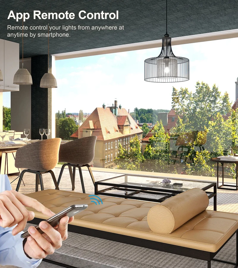 Tuya WiFi Smart Lichtschaltermodul unterstützt 2-Wege-Steuerung, App-Fernbedienung DIY Breaker 100-240 V, funktioniert mit Alexa Google Home