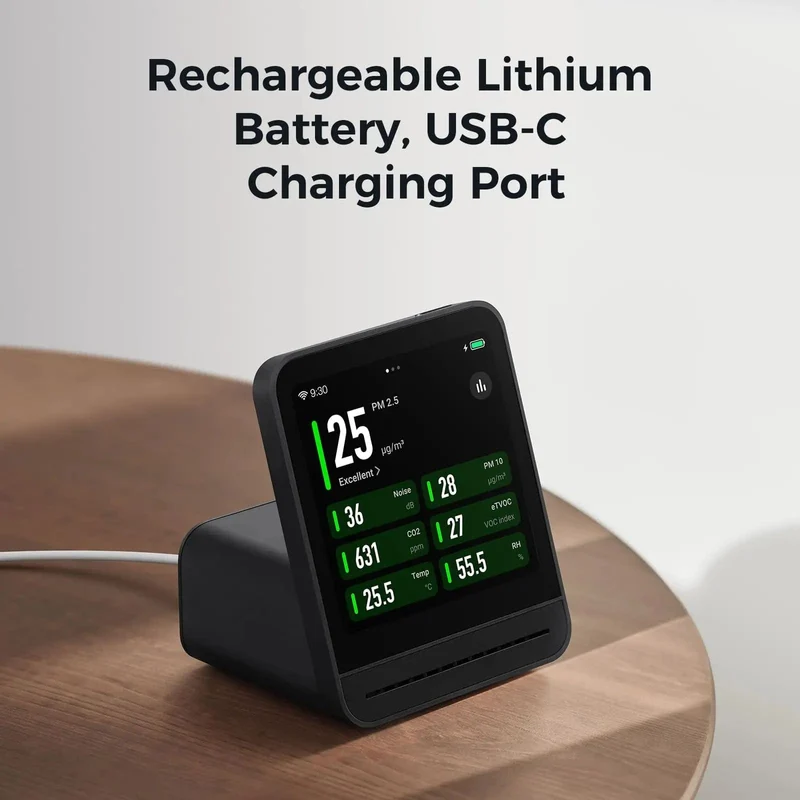 Qingping Luftdetektor 2 Smart Home Touchscreen-Steuerung Temperatur-Feuchtigkeitssensor CO2 PM2.5 Qualitätsmonitor Arbeiten mit Mijia Ap