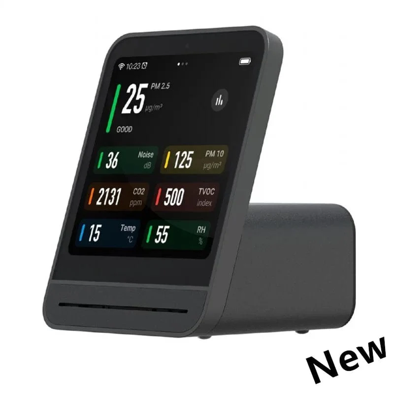 Qingping Luftdetektor 2 Smart Home Touchscreen-Steuerung Temperatur-Feuchtigkeitssensor CO2 PM2.5 Qualitätsmonitor Arbeiten mit Mijia Ap