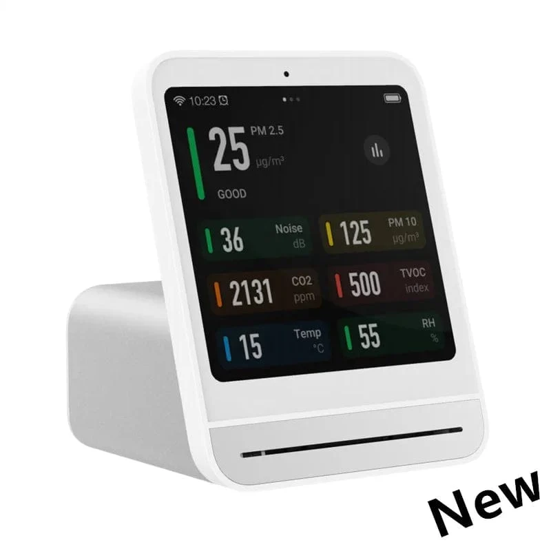 Qingping Luftdetektor 2 Smart Home Touchscreen-Steuerung Temperatur-Feuchtigkeitssensor CO2 PM2.5 Qualitätsmonitor Arbeiten mit Mijia Ap