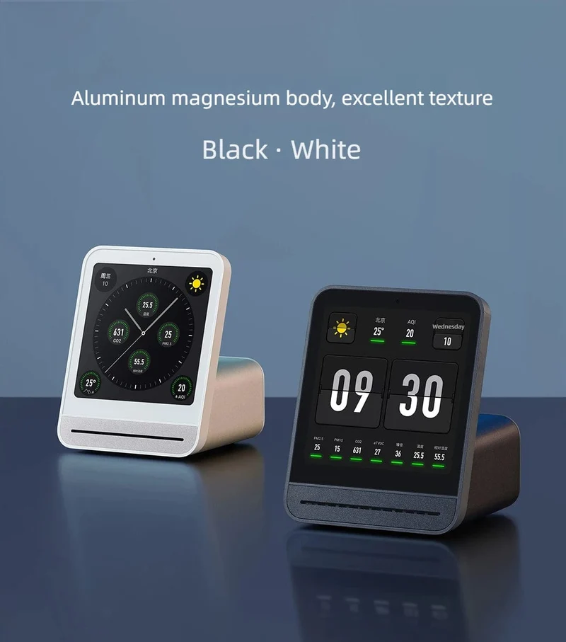 Qingping Luftdetektor 2 Smart Home Touchscreen-Steuerung Temperatur-Feuchtigkeitssensor CO2 PM2.5 Qualitätsmonitor Arbeiten mit Mijia Ap