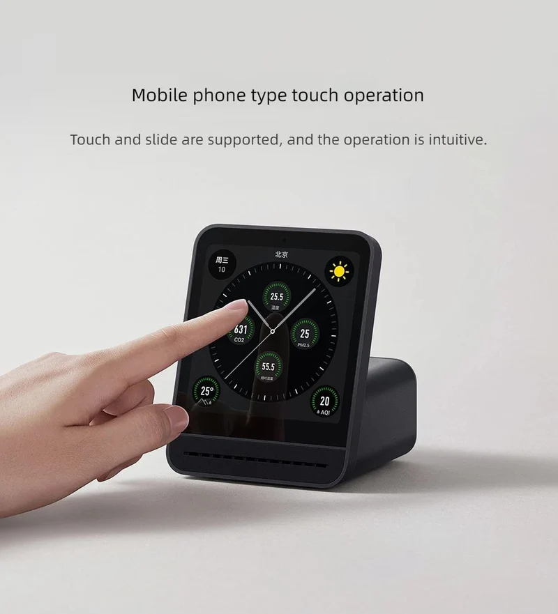 Qingping Luftdetektor 2 Smart Home Touchscreen-Steuerung Temperatur-Feuchtigkeitssensor CO2 PM2.5 Qualitätsmonitor Arbeiten mit Mijia Ap