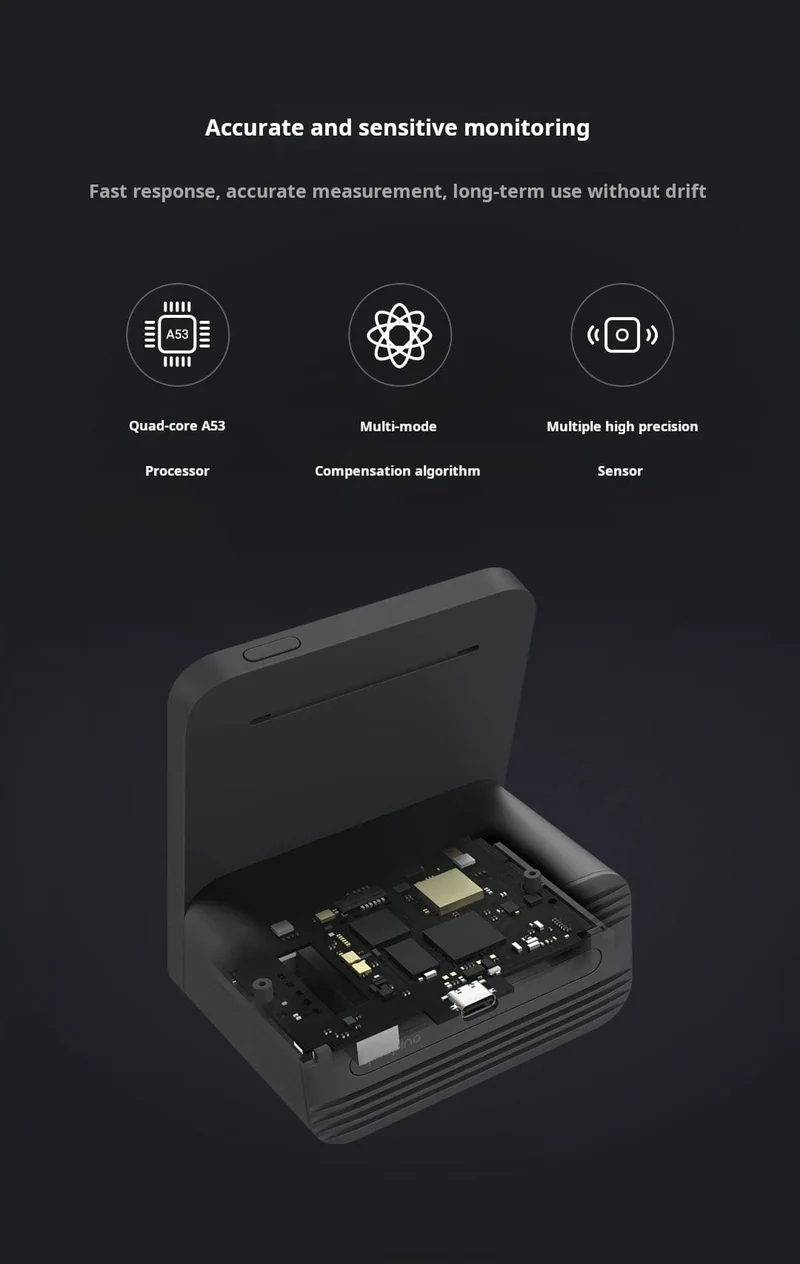 Qingping Luftdetektor 2 Smart Home Touchscreen-Steuerung Temperatur-Feuchtigkeitssensor CO2 PM2.5 Qualitätsmonitor Arbeiten mit Mijia Ap