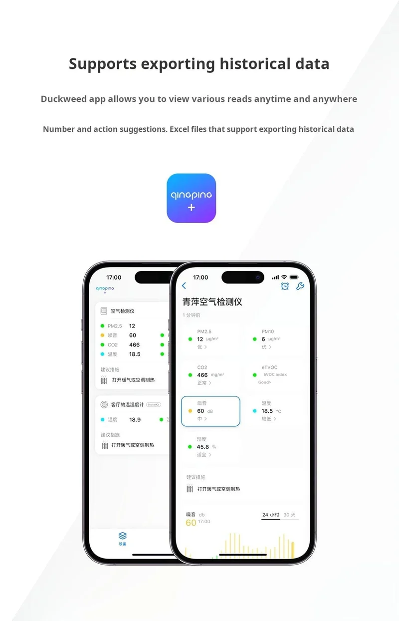 Qingping Luftdetektor 2 Smart Home Touchscreen-Steuerung Temperatur-Feuchtigkeitssensor CO2 PM2.5 Qualitätsmonitor Arbeiten mit Mijia Ap