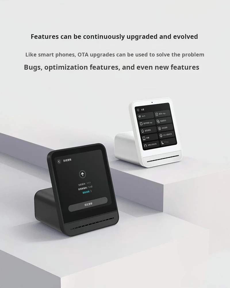 Qingping Luftdetektor 2 Smart Home Touchscreen-Steuerung Temperatur-Feuchtigkeitssensor CO2 PM2.5 Qualitätsmonitor Arbeiten mit Mijia Ap