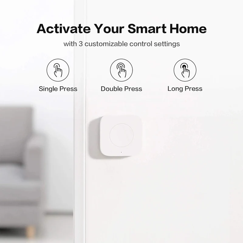 Aqara Drahtloser Minischalter ZigBee APP-Fernbedienung 3-Wege-Smart-Home-Notruftaste Türklingel Funktioniert mit Gateway und Homekit
