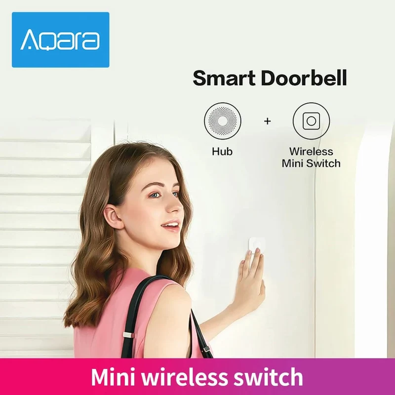Aqara Drahtloser Minischalter ZigBee APP-Fernbedienung 3-Wege-Smart-Home-Notruftaste Türklingel Funktioniert mit Gateway und Homekit