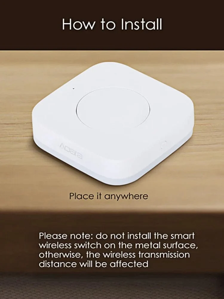 Aqara Drahtloser Minischalter ZigBee APP-Fernbedienung 3-Wege-Smart-Home-Notruftaste Türklingel Funktioniert mit Gateway und Homekit