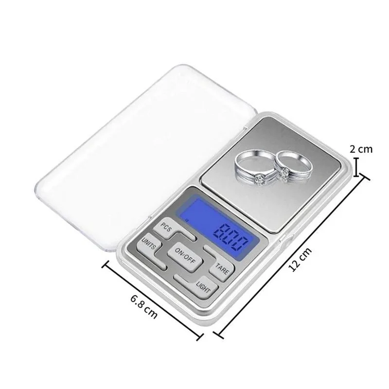 Hochpräzise elektronische Miniwaage, tragbare Taschenwaage für Schmuck, Genauigkeitsbereich 500 G – 0.01 G, mit LCD-Display