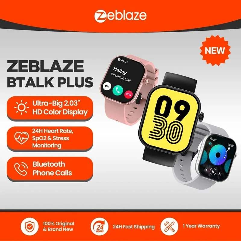 Neue Zeblaze Btalk Plus-Smartwatch mit Sprachanrufen, 2.03-Zoll-HD-Farbdisplay, Gesundheits- und Fitness-Tracker, Smartwatch für Männer und Frauen