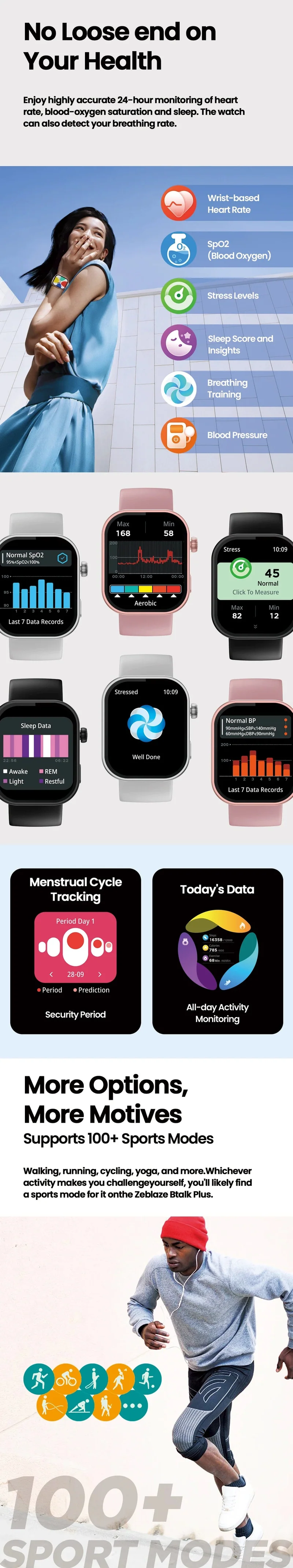 Neue Zeblaze Btalk Plus-Smartwatch mit Sprachanrufen, 2.03-Zoll-HD-Farbdisplay, Gesundheits- und Fitness-Tracker, Smartwatch für Männer und Frauen