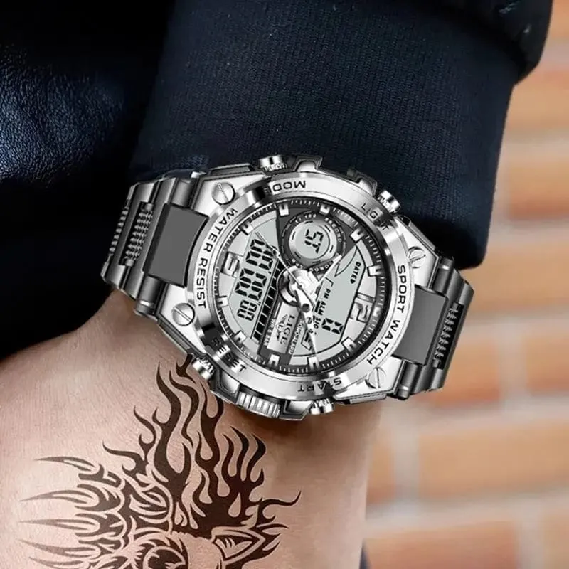 LIGE Männer Militär Uhr Digital 50m Wasserdicht Armbanduhr LED Quarz Uhr Sport Uhr Männlichen Große Uhren Männer Relogios Masculino