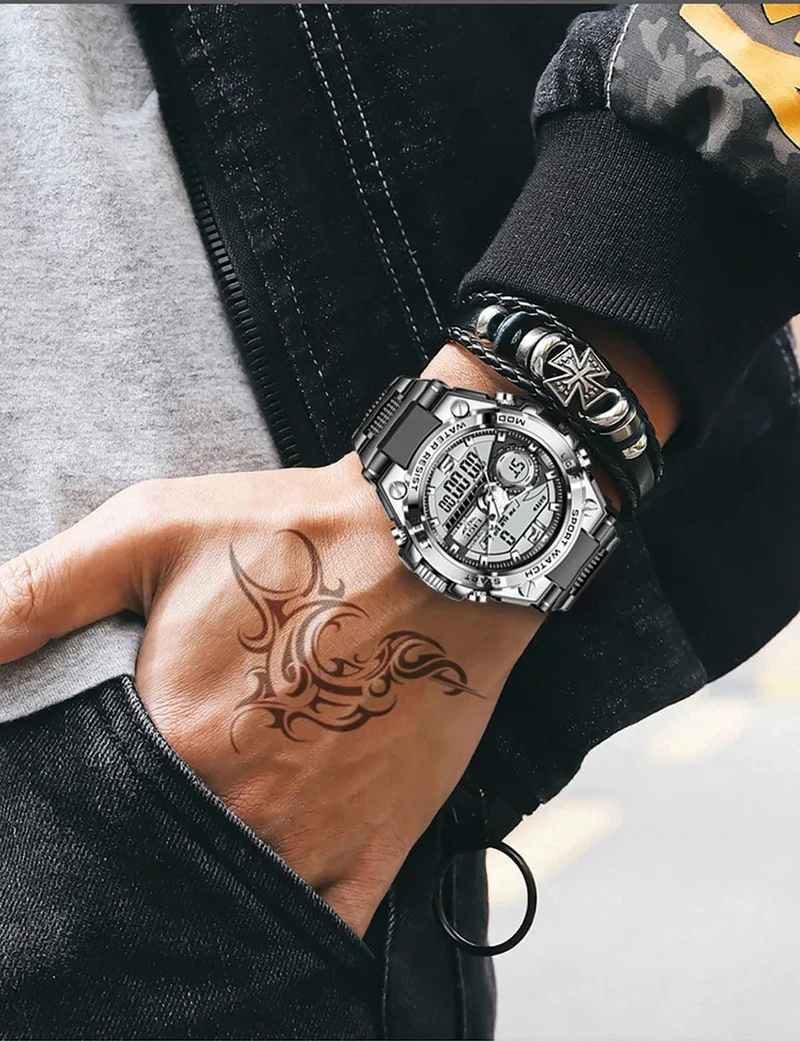 LIGE Männer Militär Uhr Digital 50m Wasserdicht Armbanduhr LED Quarz Uhr Sport Uhr Männlichen Große Uhren Männer Relogios Masculino