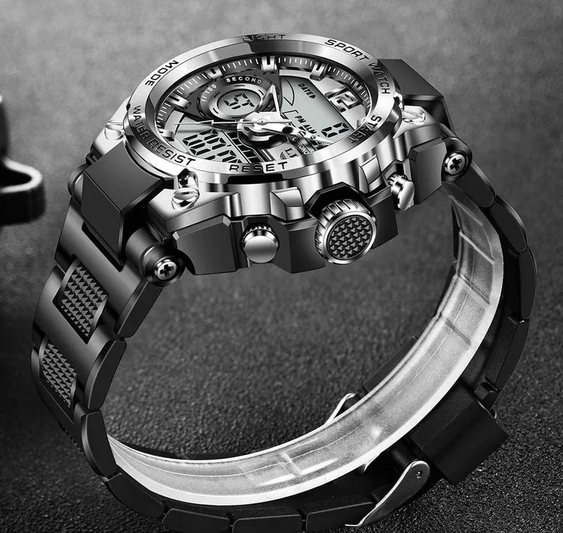 LIGE Männer Militär Uhr Digital 50m Wasserdicht Armbanduhr LED Quarz Uhr Sport Uhr Männlichen Große Uhren Männer Relogios Masculino