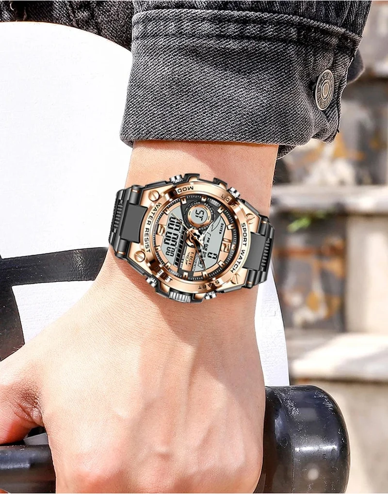 LIGE Männer Militär Uhr Digital 50m Wasserdicht Armbanduhr LED Quarz Uhr Sport Uhr Männlichen Große Uhren Männer Relogios Masculino