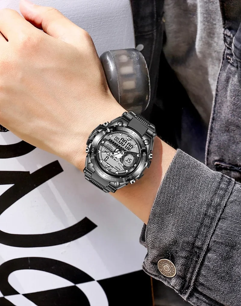 LIGE Männer Militär Uhr Digital 50m Wasserdicht Armbanduhr LED Quarz Uhr Sport Uhr Männlichen Große Uhren Männer Relogios Masculino