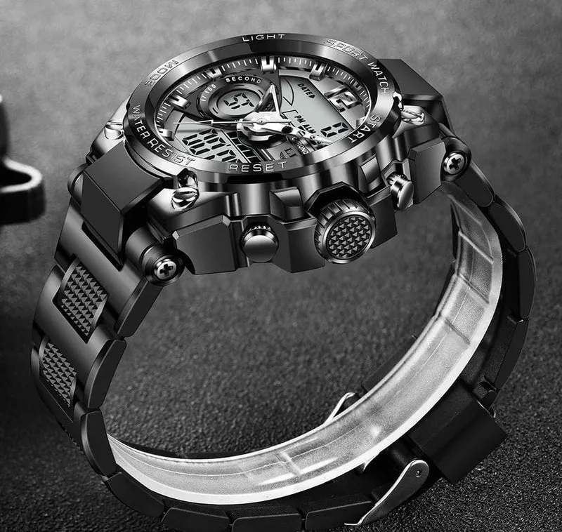 LIGE Männer Militär Uhr Digital 50m Wasserdicht Armbanduhr LED Quarz Uhr Sport Uhr Männlichen Große Uhren Männer Relogios Masculino
