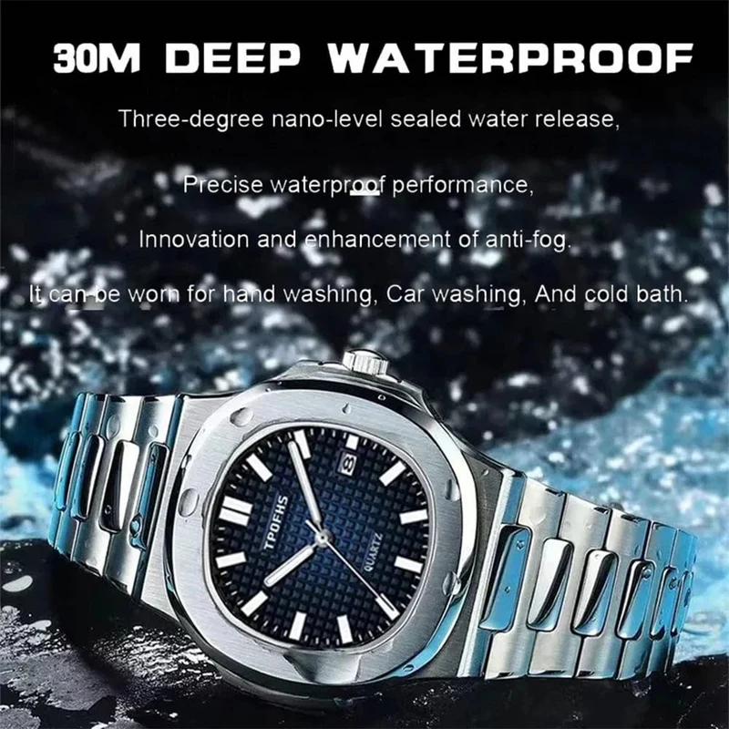 2024 neue Luxus Männer Quarz Uhren 30M Wasserdicht Automatische Datum Uhr Mann Edelstahl Sport Chronograph Uhr für Männer uhr