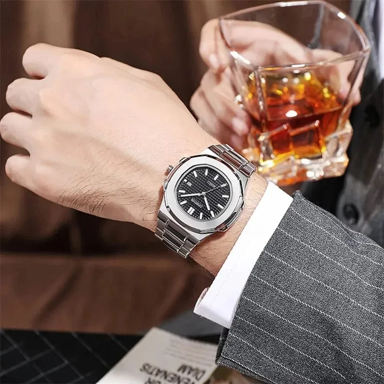 2024 neue Luxus Männer Quarz Uhren 30M Wasserdicht Automatische Datum Uhr Mann Edelstahl Sport Chronograph Uhr für Männer uhr
