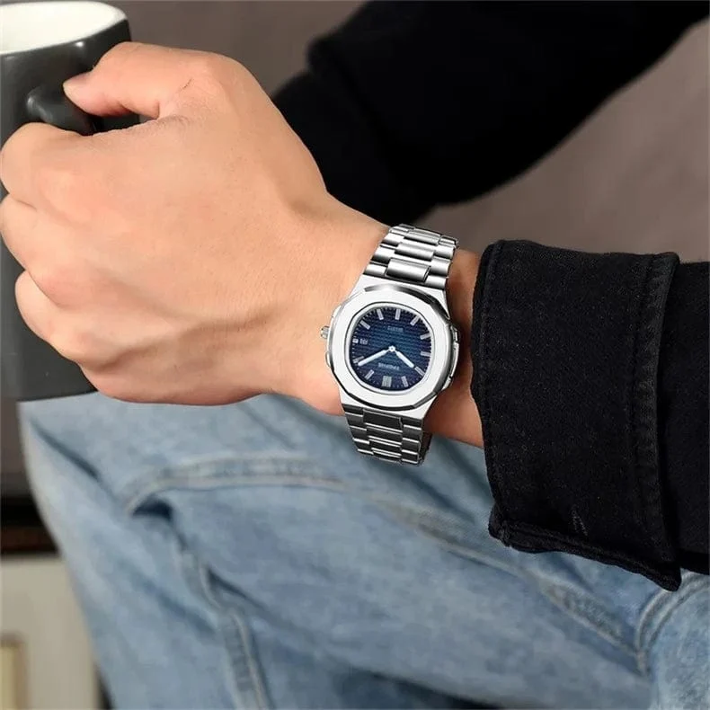 2024 neue Luxus Männer Quarz Uhren 30M Wasserdicht Automatische Datum Uhr Mann Edelstahl Sport Chronograph Uhr für Männer uhr