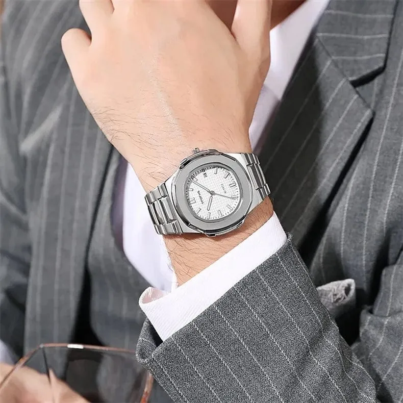 2024 neue Luxus Männer Quarz Uhren 30M Wasserdicht Automatische Datum Uhr Mann Edelstahl Sport Chronograph Uhr für Männer uhr