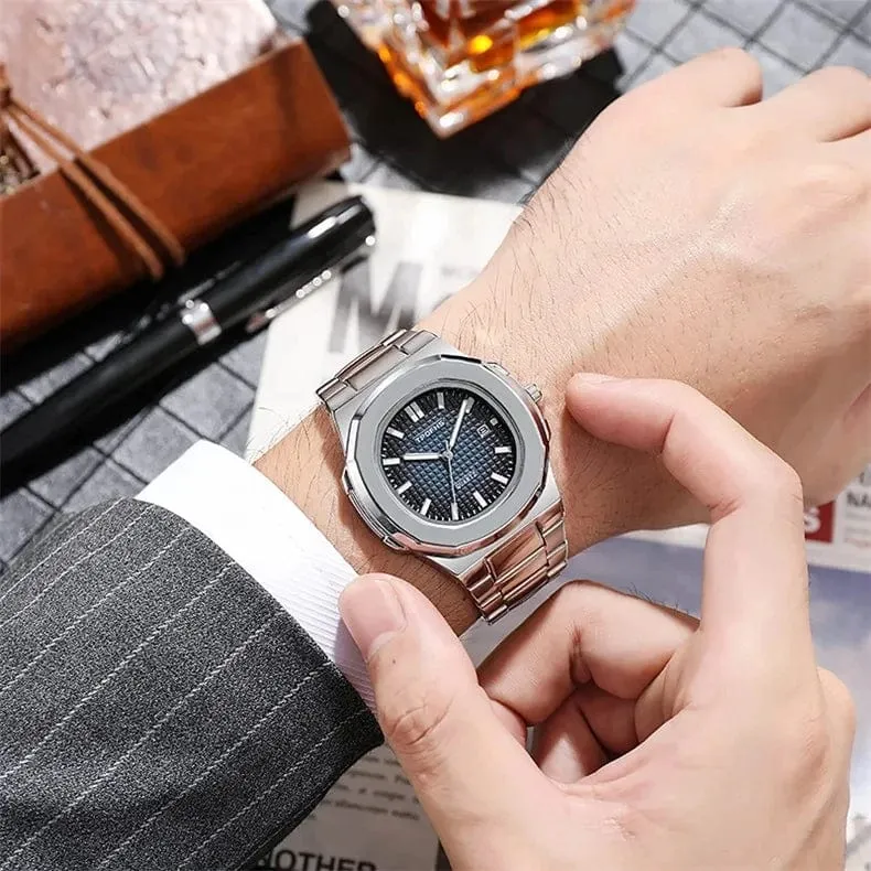2024 neue Luxus Männer Quarz Uhren 30M Wasserdicht Automatische Datum Uhr Mann Edelstahl Sport Chronograph Uhr für Männer uhr