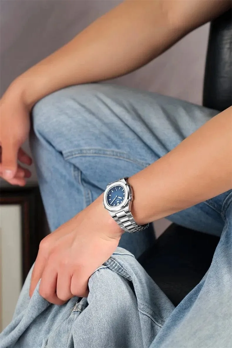 2024 neue Luxus Männer Quarz Uhren 30M Wasserdicht Automatische Datum Uhr Mann Edelstahl Sport Chronograph Uhr für Männer uhr