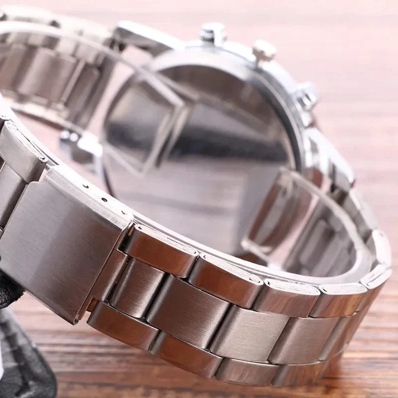 Mode Für Männer Luxus Uhren Herren Business Edelstahl Casual Quarz Uhr Für Männer Armbanduhr Relogio Masculino