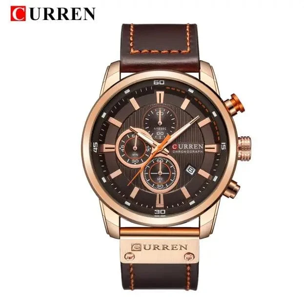 CURREN Markenuhr Herren Leder Sportuhren Herren Army Military Quarz Armbanduhr Chronograph Männliche Uhr Relogio Masculino