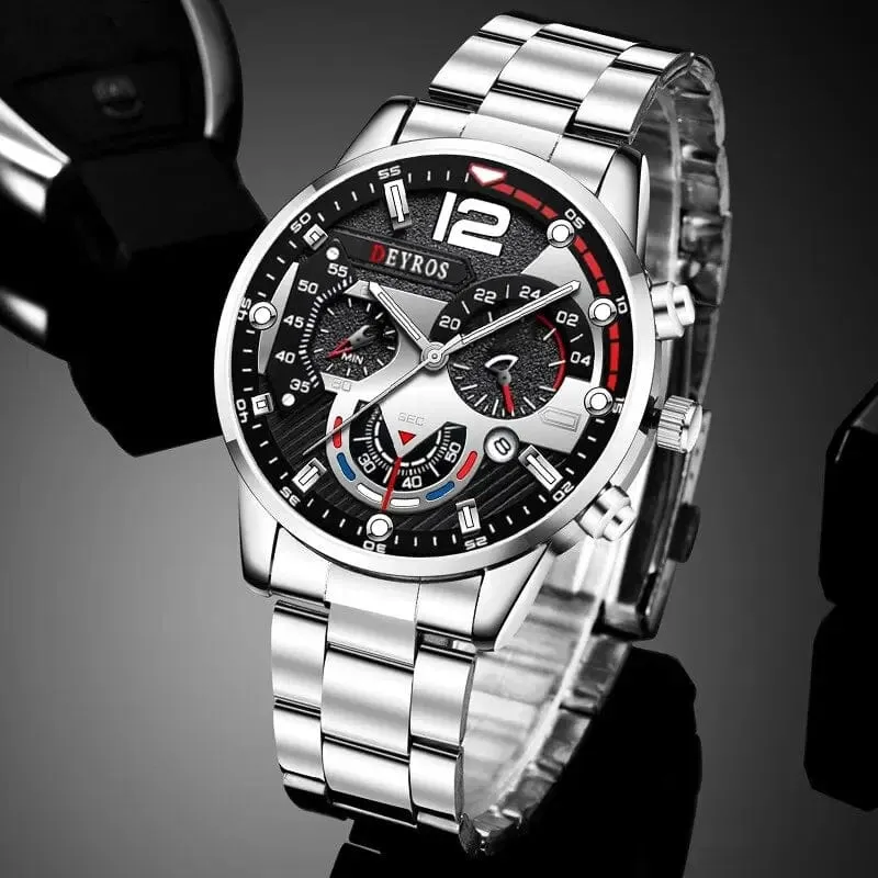 Mode Herren Uhren Luxus Edelstahl Quarz Armbanduhr Kalender Leuchtende Uhr Männer Business Casual Uhr Reloj Hombre